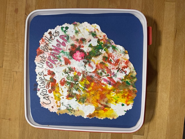 Glasslåda med fin bild på locket