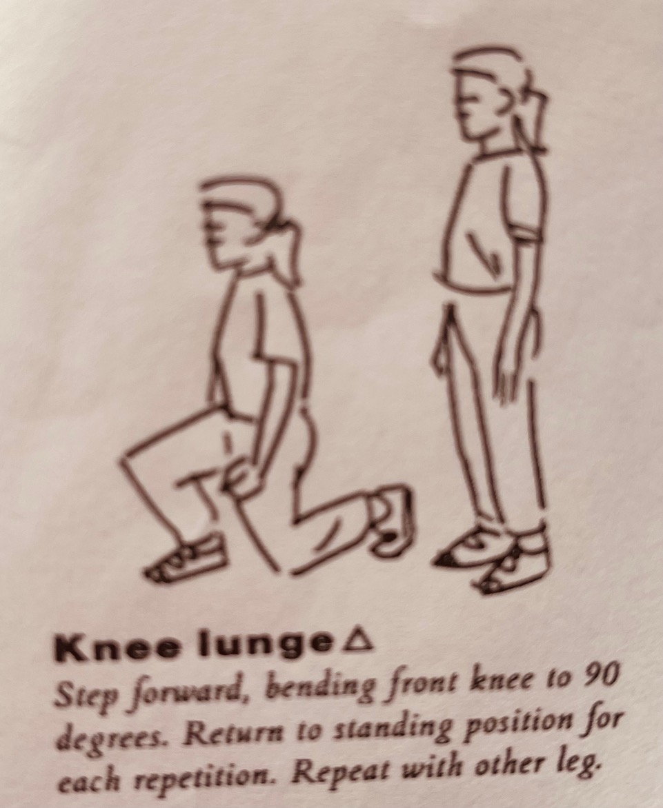 Bild som beskriver hur man gör "Knee lunge"