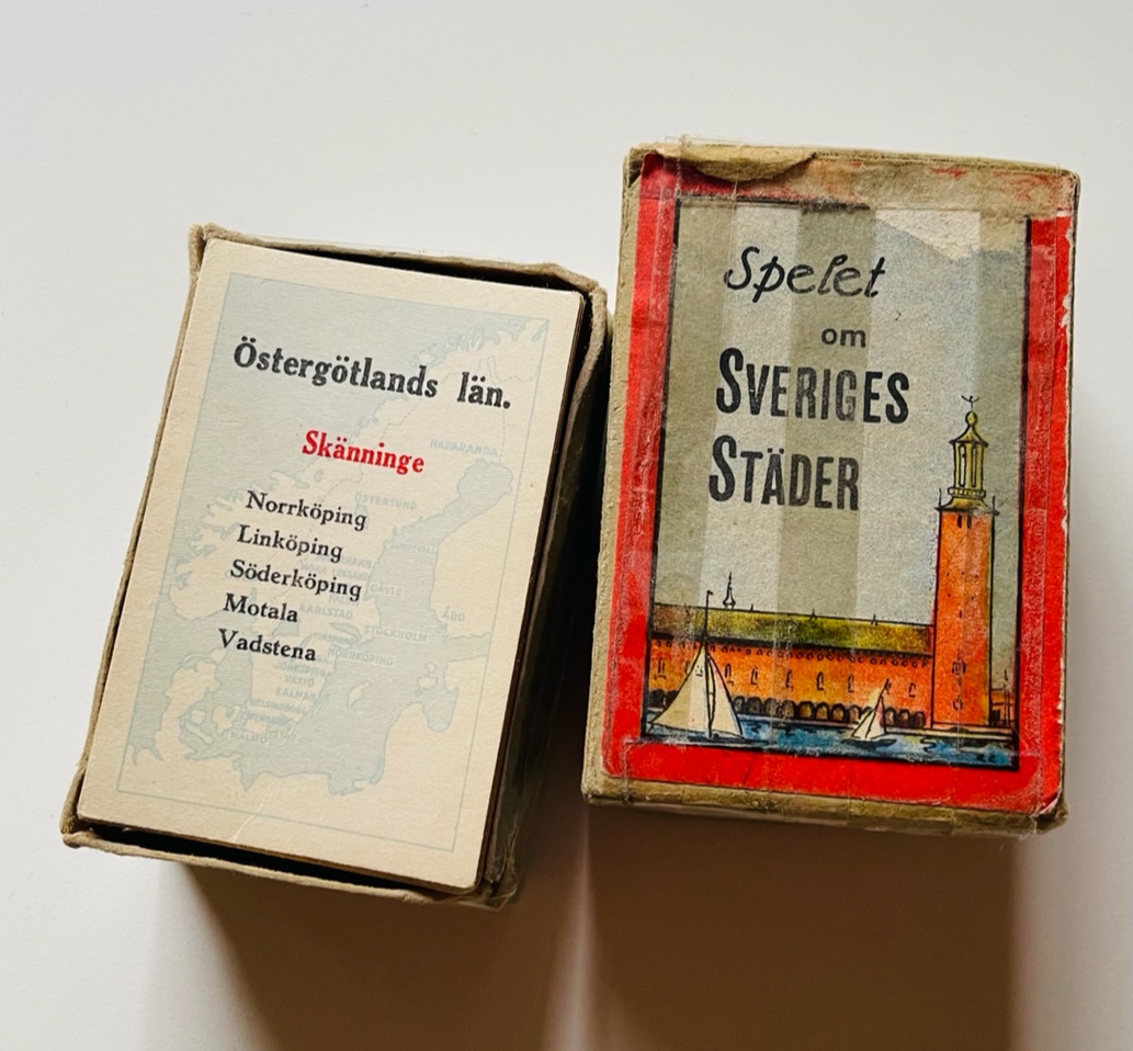 Gammalt exemplar av spelet "Sverige städer"